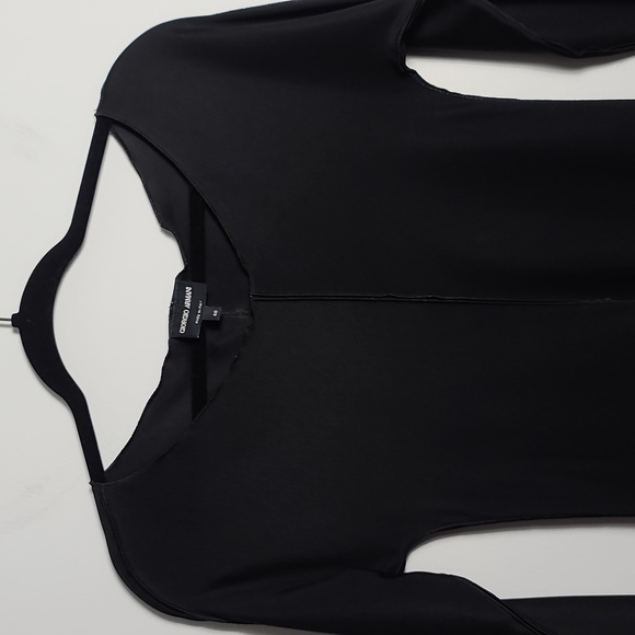 GIORGIO ARMANI Black Long Sleeve Sheath Dress Scooo Neck Knee-Length Size 40 US4 - Picture 7 of 16